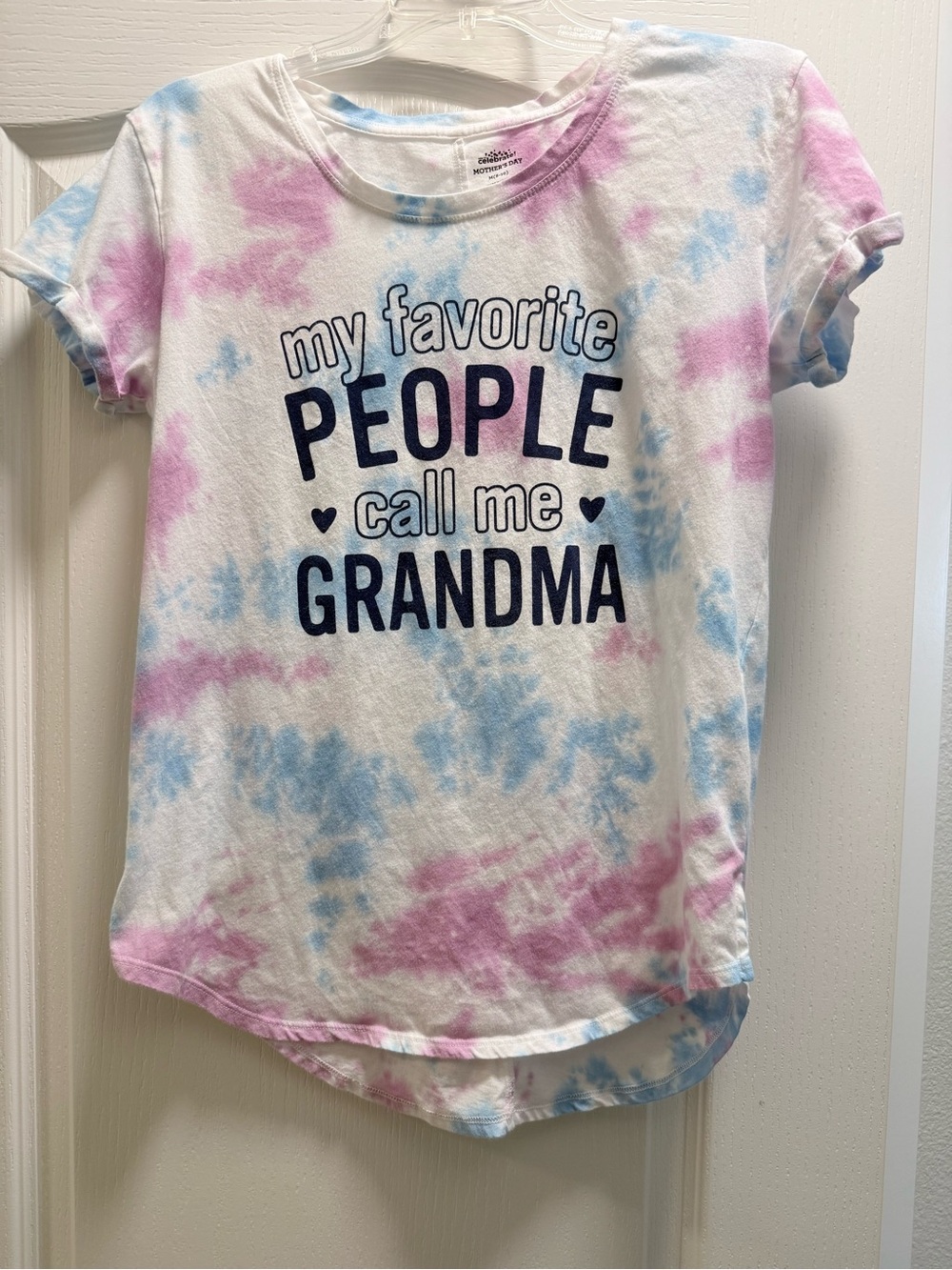 White Tie-Dye Short Sleeve Grandma Tee